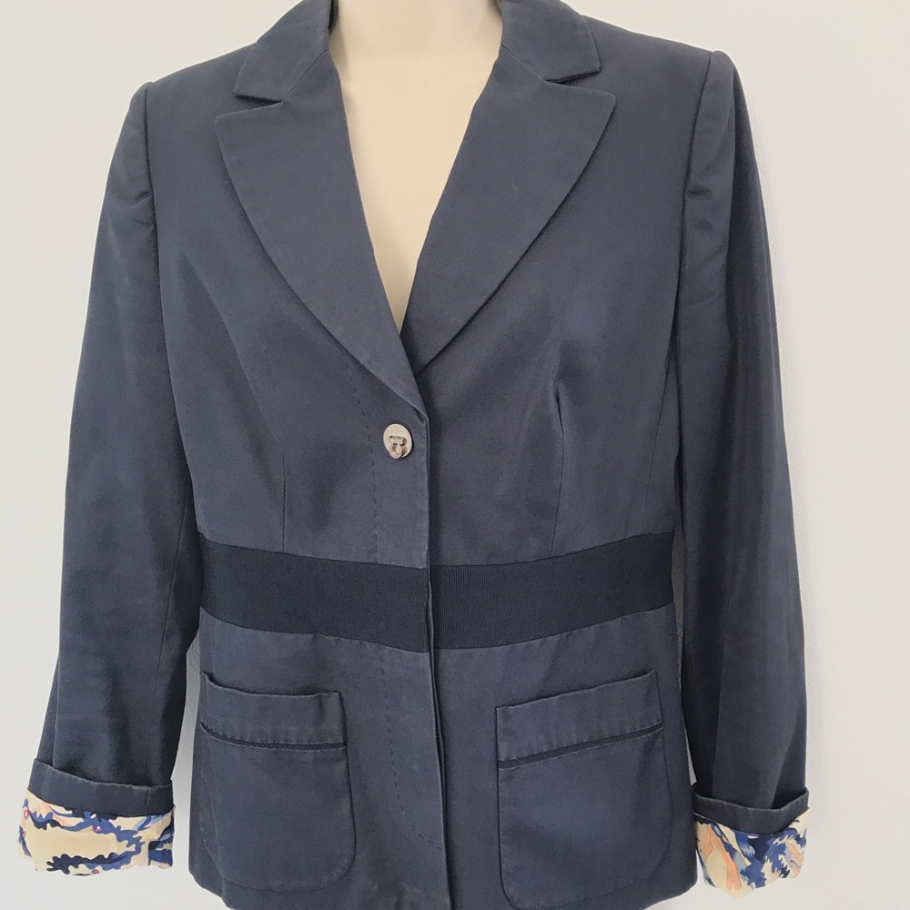 Salvatore Ferragamo Blue 42 Long Sleeve Blazer